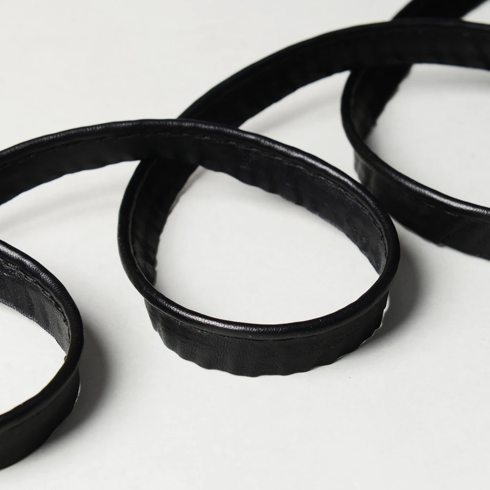 Black PU Leather Bias Tape Bias Binding Piping Cord Black Bias Tape