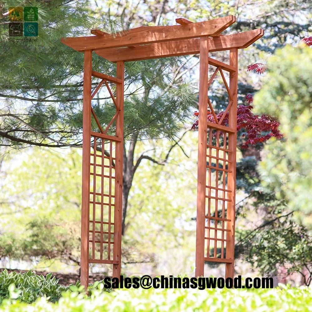 Wood Arbor Arch Trellis Wooden Garden Arbor Wedding Climbing Planting Garden Patio Greenhouse Bridal Party Decoration