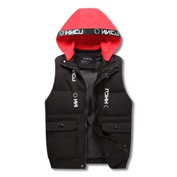 OEM Мужская зимняя молния на молнии, лента с принтом, стеганая куртка и жилет из хлопка.