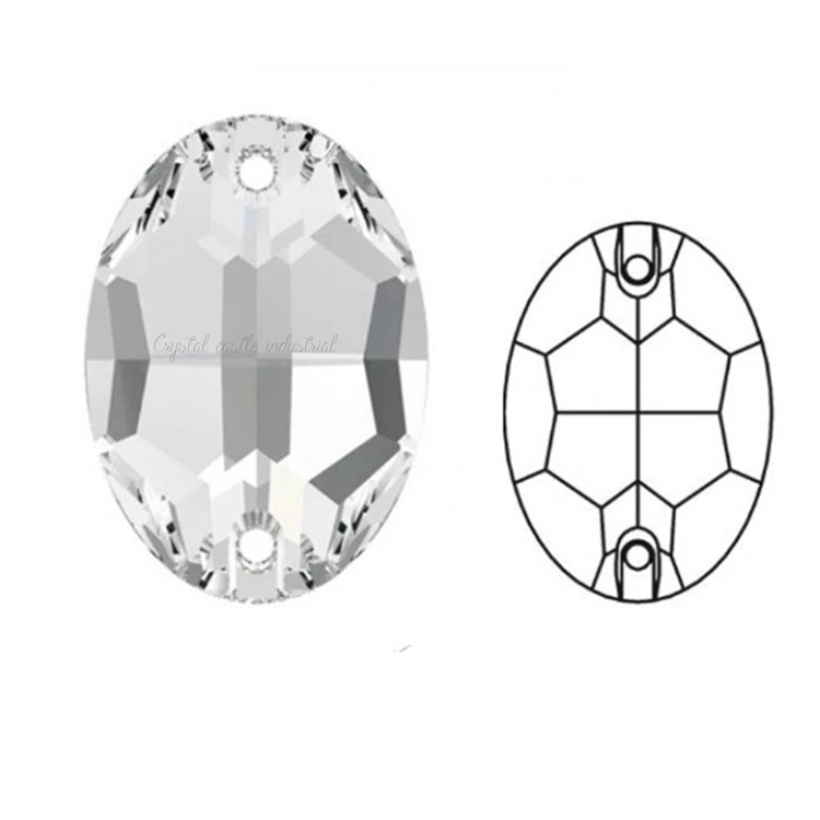 3210 Oval Sewing Rhinestone Crystal AB 7x10,15*31mm Foil Back Holes Non Hotfix Glass Rhinestones for Clothes Applique Beaded