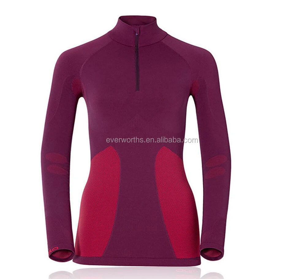 Half zip womens seamless pullover long sleeve running jacket