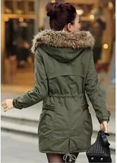 walson 2016 the long winter coat of hair thick cotton padded Korean female lamb green velvet jacket