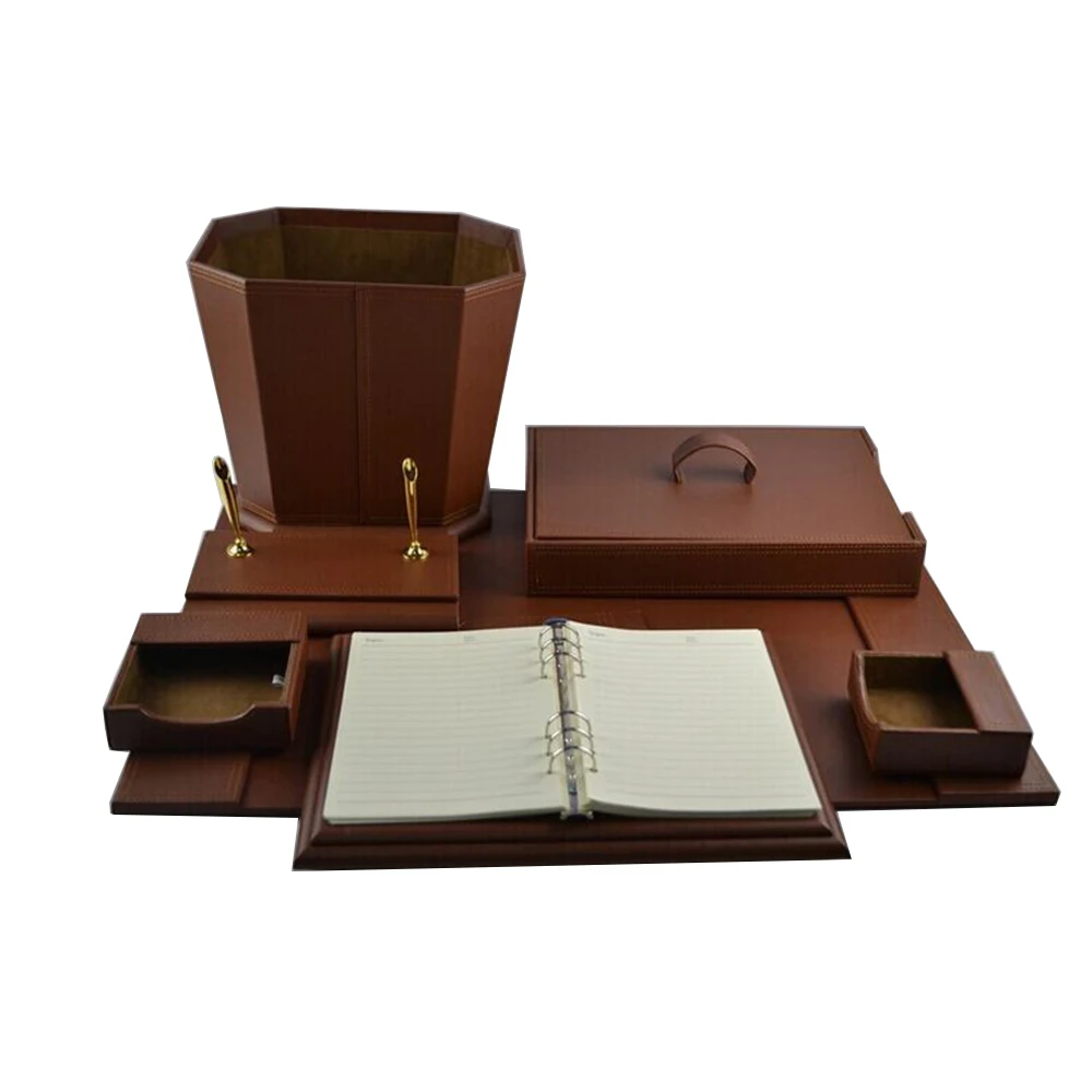 
Dongguan factory custom made-in-china leather stationery office chair stationary set list 