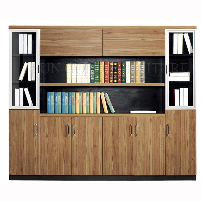 Wooden library bookshelf bookcase, office filing cabinet furniture (SZ-FCB318)