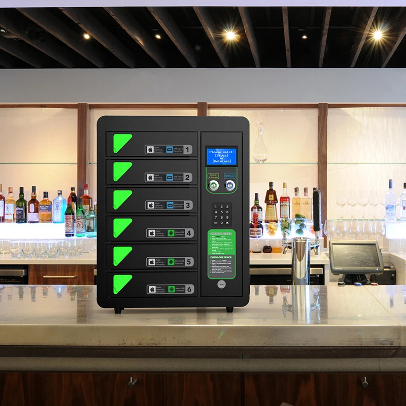 Hot sale 6 bays Hotel GYM Club Secure Mobile Phone Charging Locker for sale