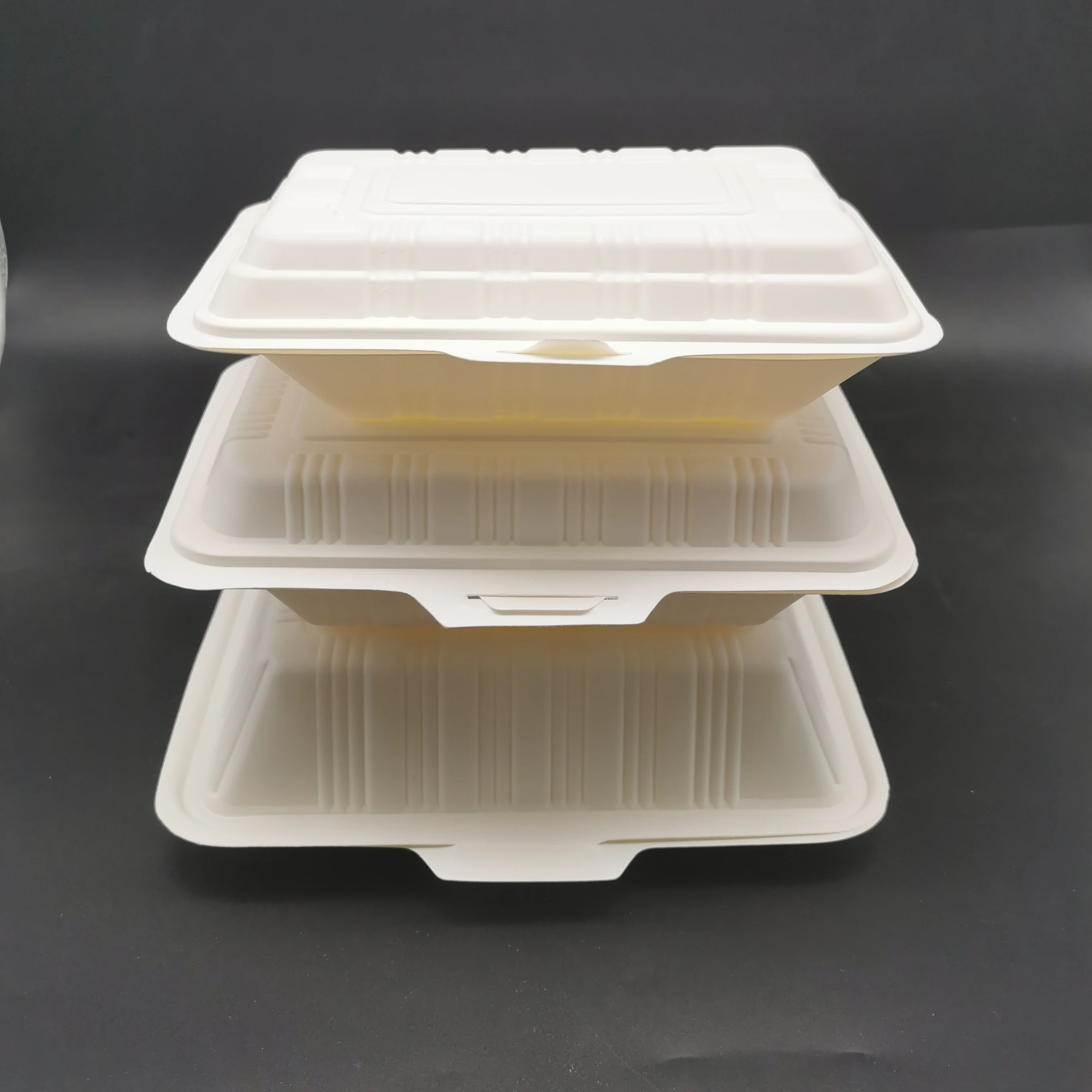 
Biodegradable Cornstarch Food Container Sets Eco Friendly Food Packaging Clamshell Containers 