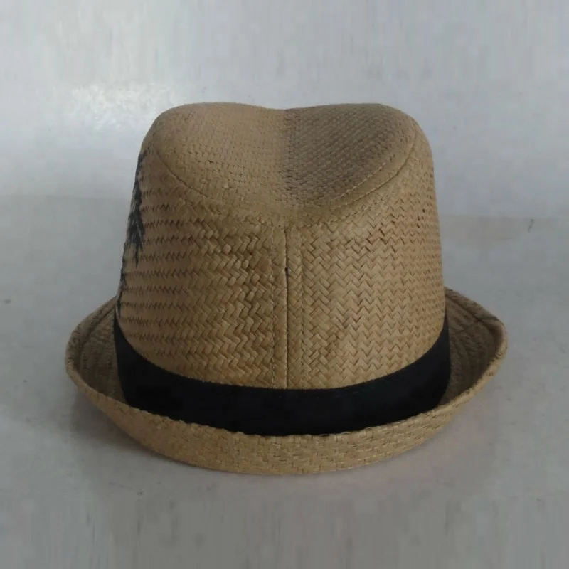 Hot Selling men fashion  flat to flip brim  fedora hat bucket straw hat