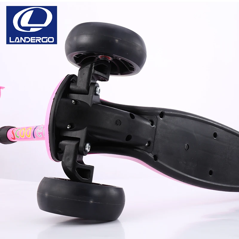 Landergo Three Wheels Scooter Maxi Folding Kick Scooter for Kids Adjustable Handlebar For Age 5-12