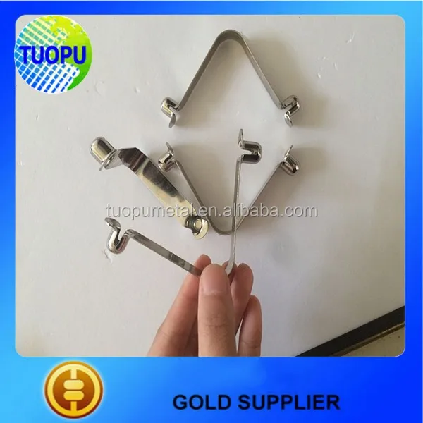 Hot sale V shape flat metal push button spring clip