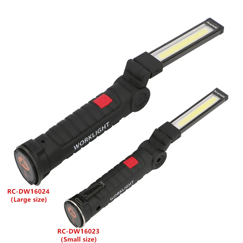 New Portable COB LED Flashlight USB Rechargeable Work Light Magnetic Lantern Hanging Lamp with Built-in Battery Camping Torch 80