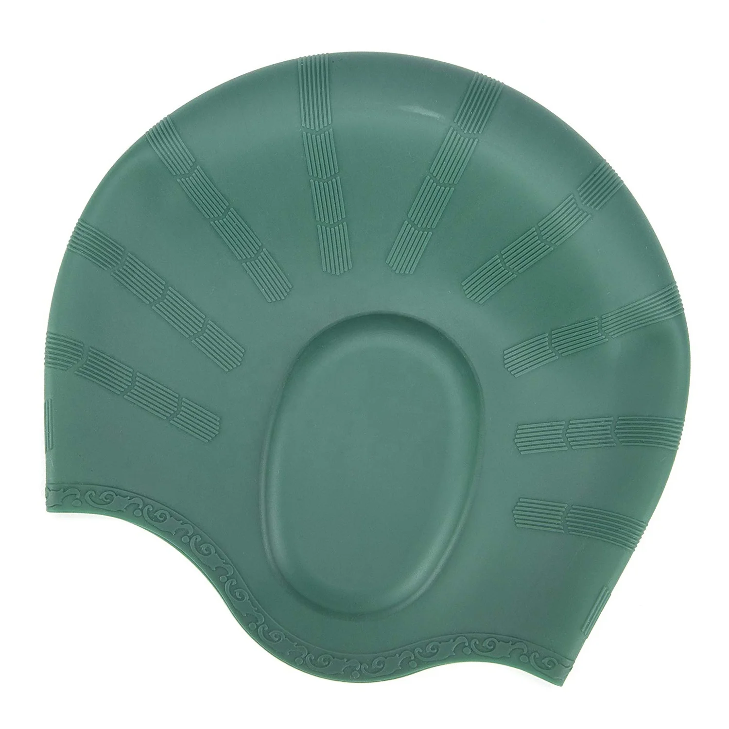 
Grey Novelty Waterproof Ear Protective Adult Custom Silicone Swim Cap 