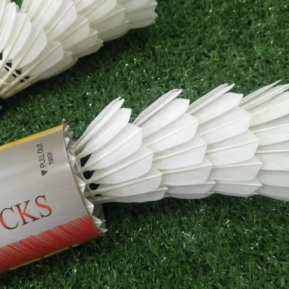Бренд Lingmei, 80 белых гусиных перьев, Волан для бадминтона, самые прочные Шаттлы