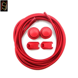 Solid color polyester custom shoe tips elastic lock no tie shoelace