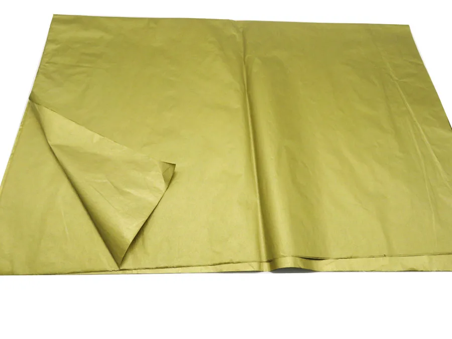 
two sides gold metallic foil yellow golden ink color tissue silk paper for cosmetic packing 
