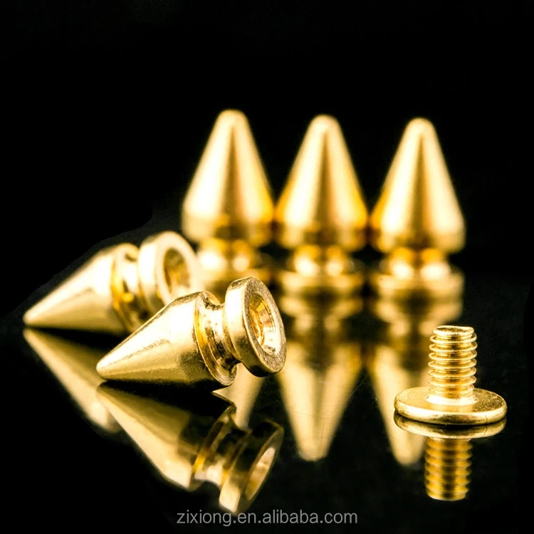 Solid Brass screw back decorative small tree shaped punk spikes