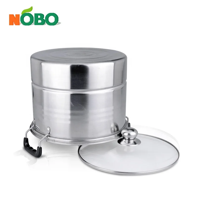 Riveted bakelite handles stainless steel steamer stock pot