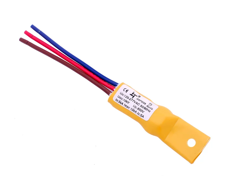 Greenway hot sale yellow surge protection device Imax 10KA 20KV surge arrestor 120-277VAC surge protector