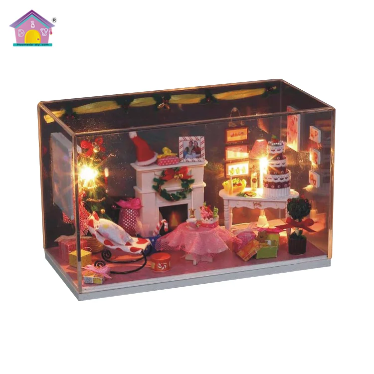 Собранные DIY Миниатюрный Кукольный домик рождественские игрушки для детей