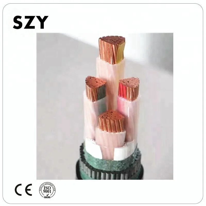 the size 70mm Insulated PVC Sheathed Power Cable 4 core electrical zinc copper wire