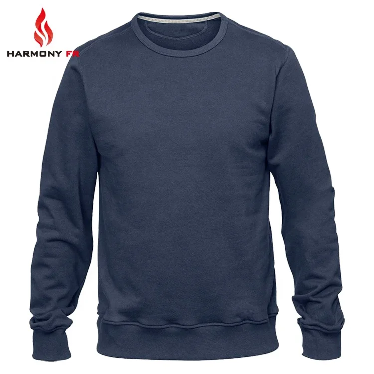 Manufacture Pullover 100% Cotton Knitted Flame Resistant FR Fleece Fireproof Sweatshirt For Workers