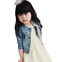 Girls Kids Lace Cowboy Jacket Denim Top Button Costume Outfits Jeans Coat 2 7T XL129 Free