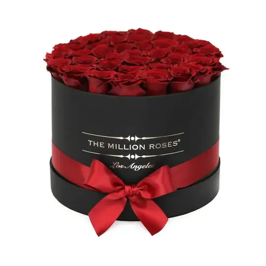 Luxury cardboard rose gift packaging customize paper flower box  round boxes for flowers packaging