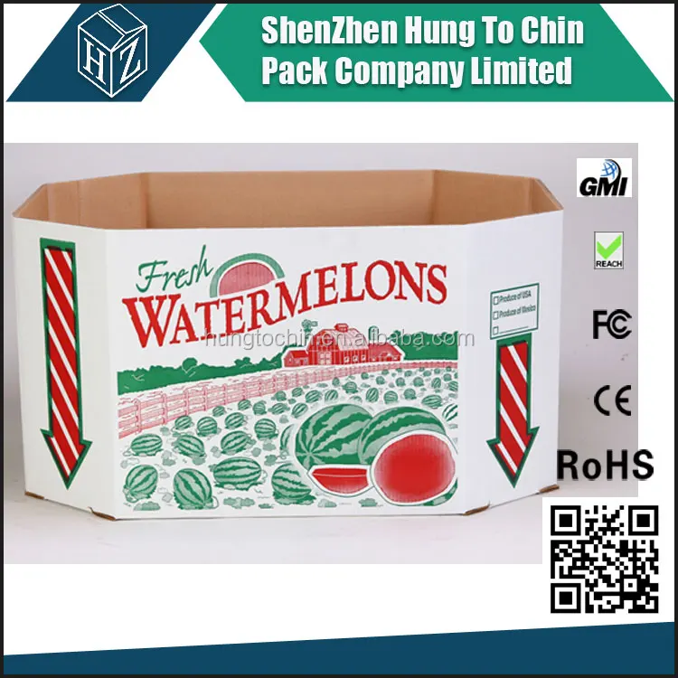 
Corrugated Paper Octabin Box 7-ply Watermelon Packaging Box 