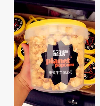 wholesale 5L transparent PP plastic popcorn bucket with lid and handle in china
