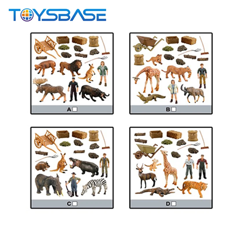 Mini Educational Kids Models Plastic Toy Wild Animal Set