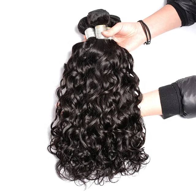 100% Cuticle Aligned Brazilian Hair Raw Water Wave Human Hair Wholesale Virgin Human Hair Bundles With Lace Closure