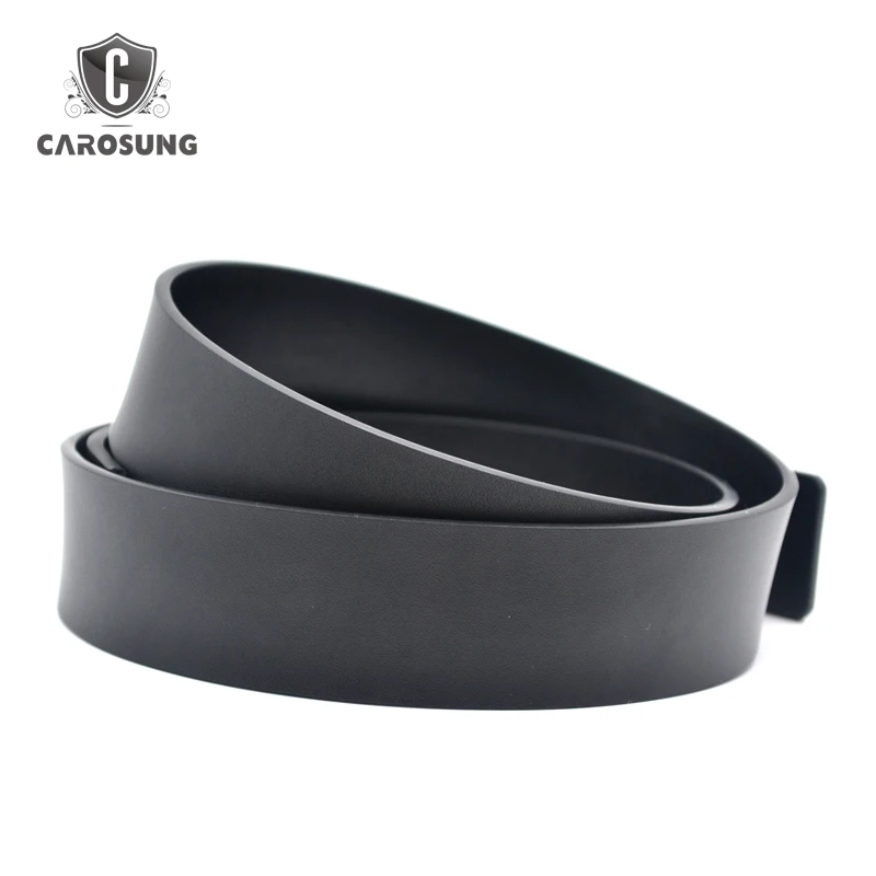 Factory High Quality PU Synthetic Leather Belt Without Buckle Black Belts Strap for Men