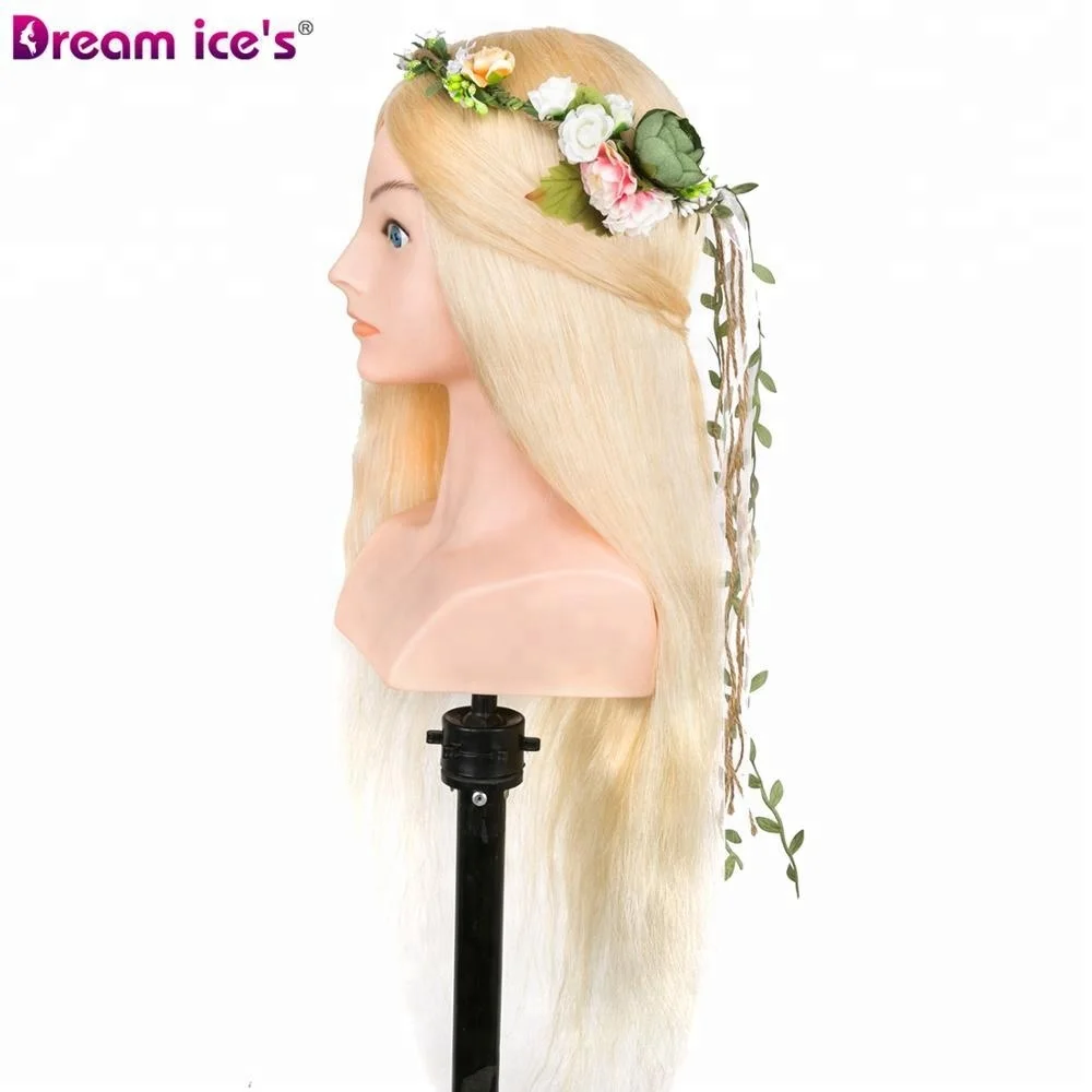 
beauty school 22inch 100human hair mannequin heads female natural hair training head 