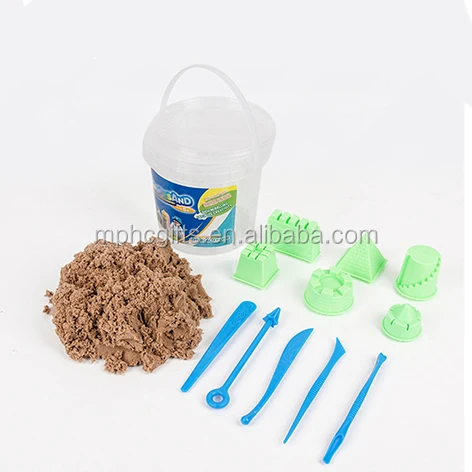 
Factory Audited Children DIY Magic Modeling Sand 600g Color Sand pack in plastic container with Castle Moulds and Tools 