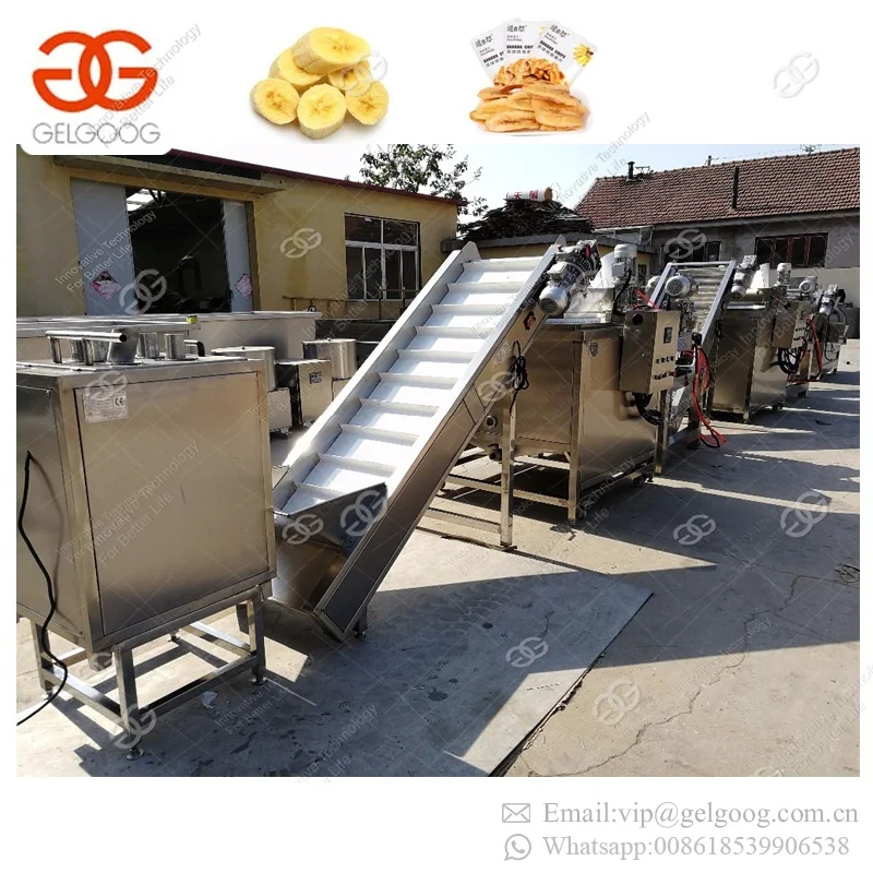 Small Scale Automatic Yam Slices Making Fruit Plantain Banana Crisps Processing Machine Potato Chips Production Line