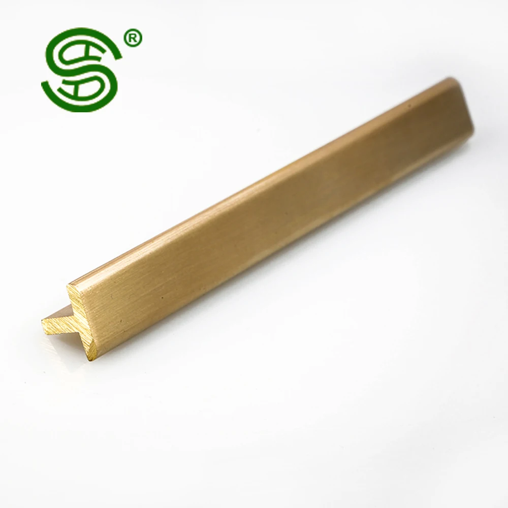 High quality Customized Color Decorative Metal T-shape brass profiles edge trims