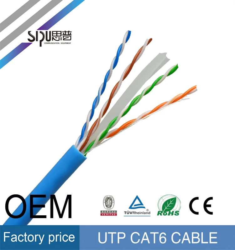 SIPU высокоскоростной RG45 кабель utp cat6 lan кабель 4 пара 23 AWG CE/ROZH утвержденный сделано в китае