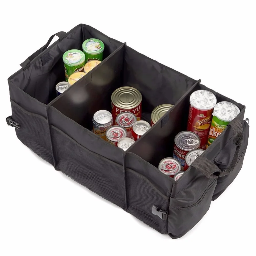 
3 секции Авто багажника, записная книжка, складные контейнеры для грузовой автомобиль сумка-Органайзер для багажника 