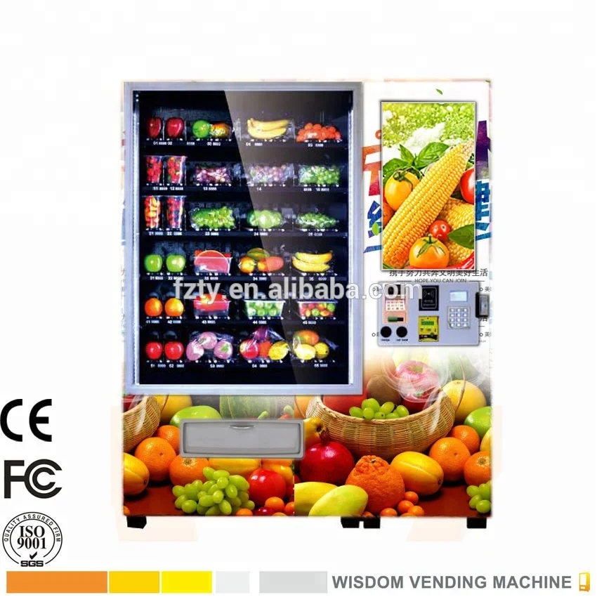 Fresh food vending machine for fruits sandwiches with lift system