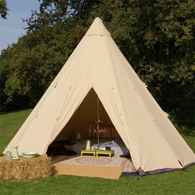 Luxury 5 Meter Tipi Tent Outdoor Large Glamping Camping Teepee tent for sale