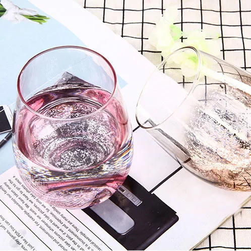 Glitter juice glass cup creative egg shaped coffee cup glass