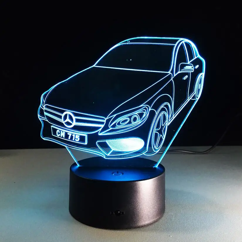 Высококачественная Светодиодная настольная 3d лампа, светодиодные автомобильные лампы известных брендов, автомобильные лампы в форме кроссовера, Benz, Audi, спортивный автомобиль, 3d автомобильный ночник