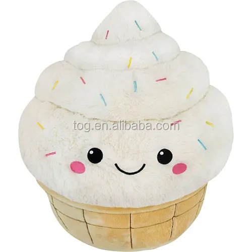 
TOG Wholesale decoration pillow realistic plush fast food ice cream toy with smile 