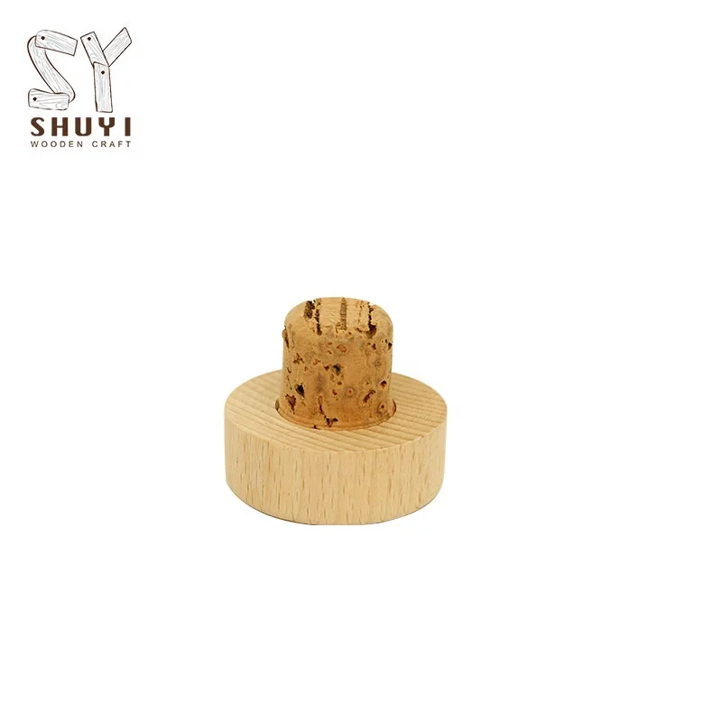 Custom Glass Storage Wine Bottle Wooden Corks Lid Wine Cork Whisky Cork Lid