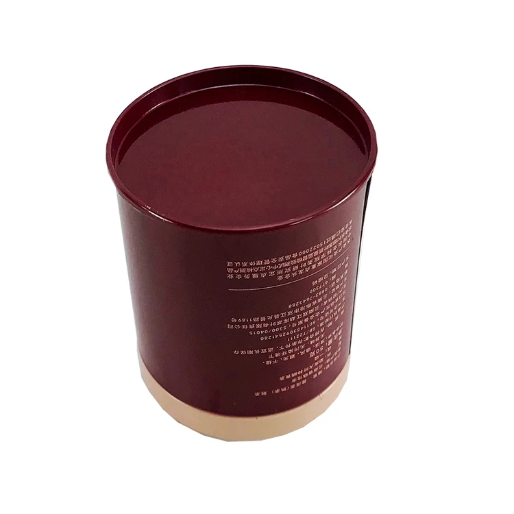 DIA 65*85 MM food grade decorative cylinder tea tin with pressed double lid