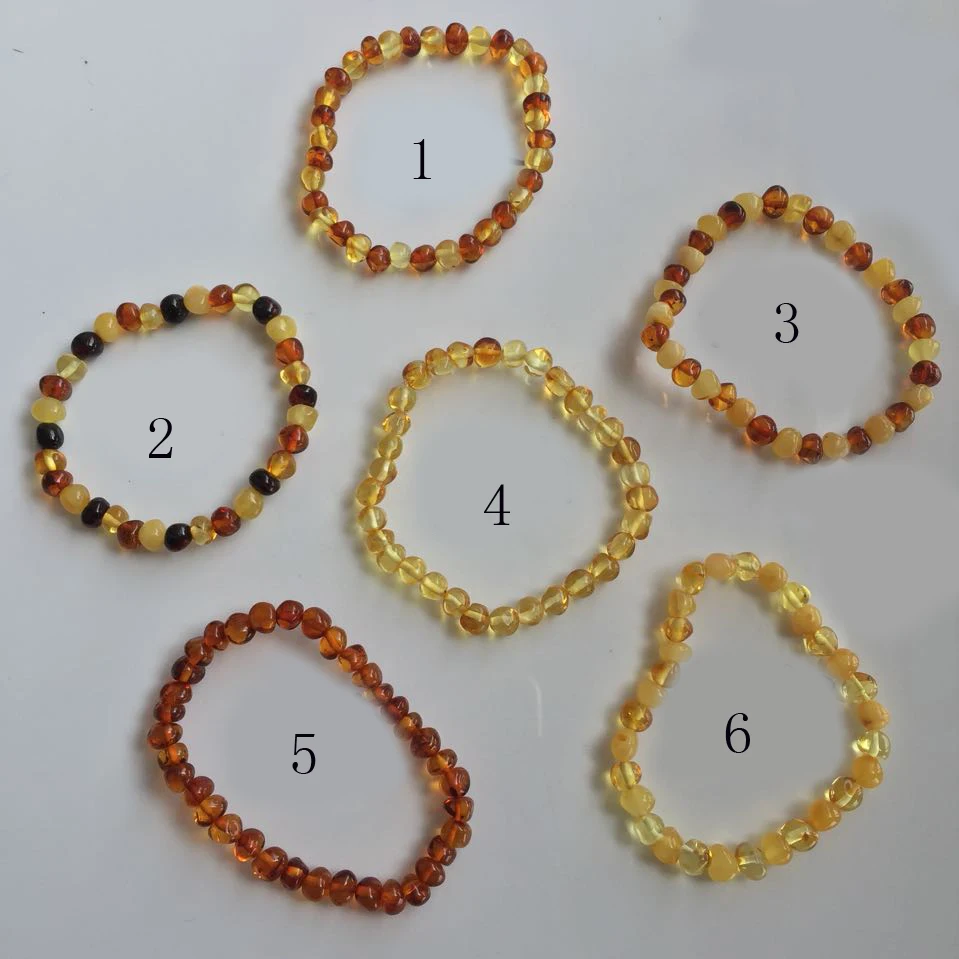 8 Optional 18cm Natural Amber Stones Adult Baroque Genuine Raw Baltic Amber Wholesale Stretch Beaded Bracelet