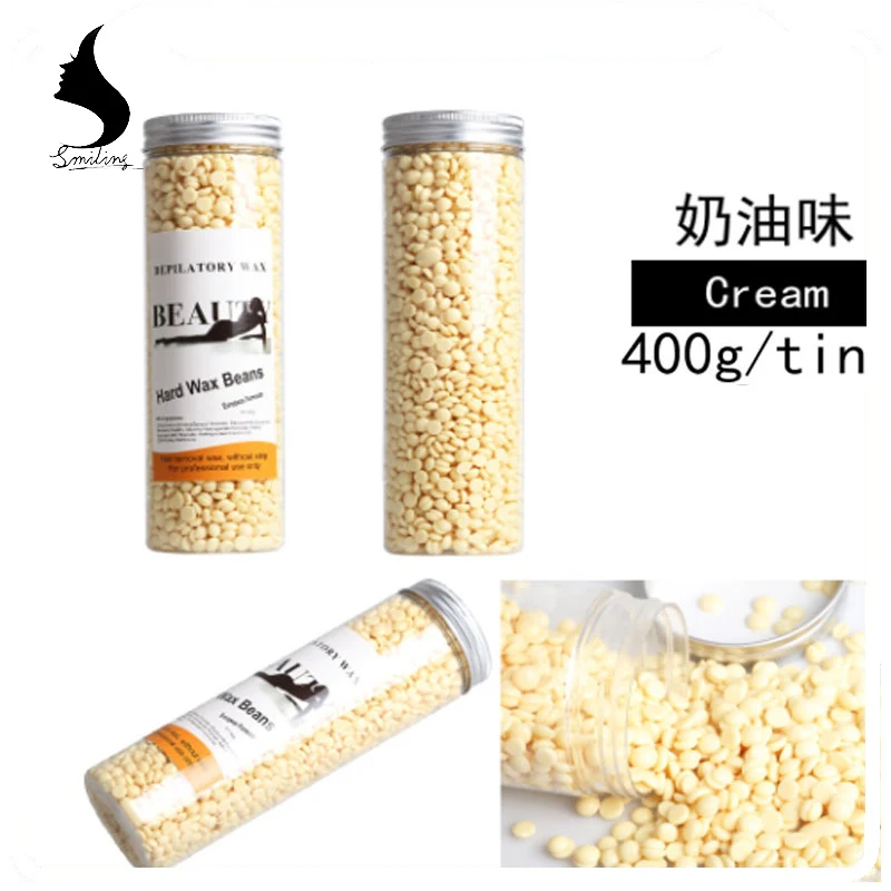 
400g tin pack 8 flavour hard wax beans no strip peel off depilatory hair removal solid hot film hard wax hair removal wax beans 