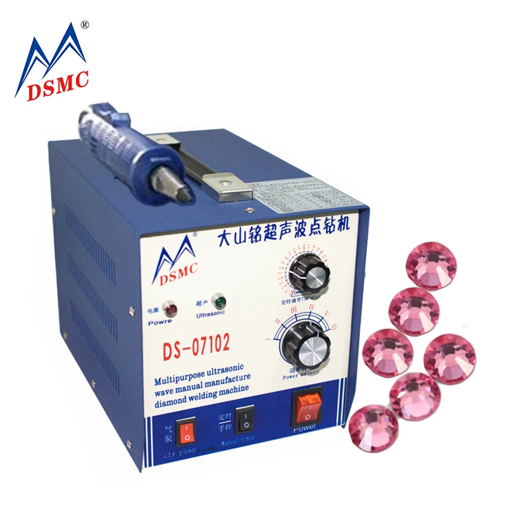 Multifunction ultrasonic hot fix rhinestone setting machine for crystals strass garment on sale