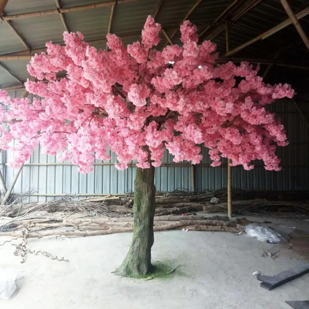 2023 Products Outdoor Pink Artificial Blossom Plastic Tree Indoor Flower Trees
