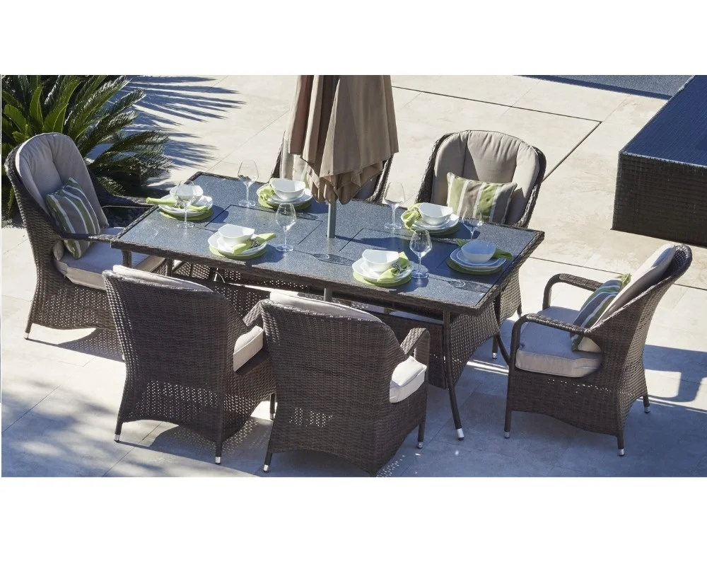 7 шт. уличная мебель для барбекю rattran, садовый плетеный стол и стулья