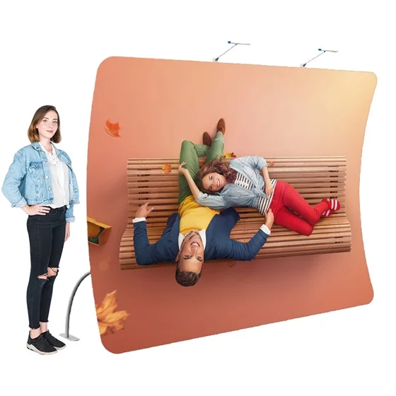 Оптовая продажа с фабрики, стандартная Портативная подставка для стеновых трубок из алюминиевой ткани, складной фон для торговой выставки